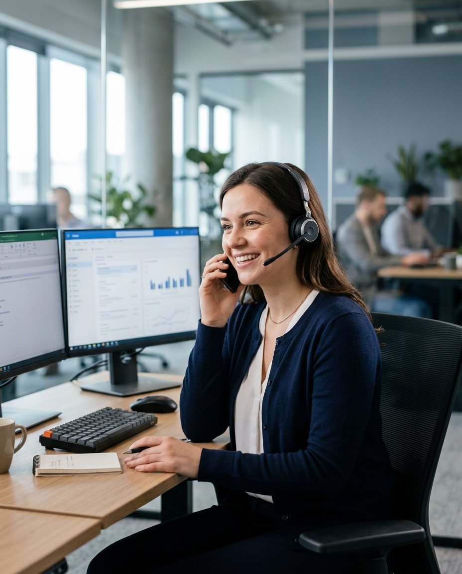 A member of our support team helping a customer